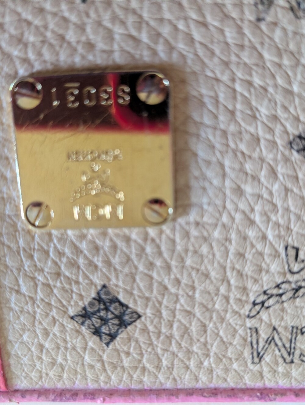 MCM Pink and Tan Zip-Around Wallet with Gold Accents! - Picture 4 of 8
